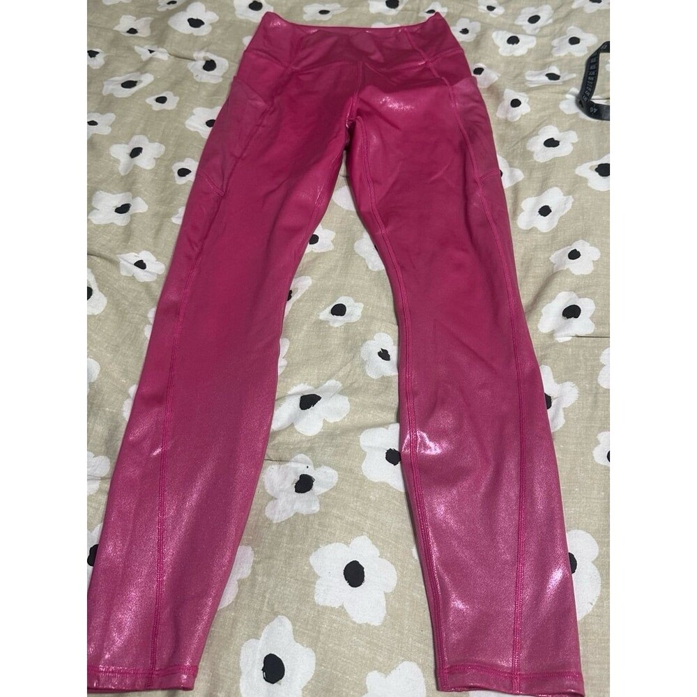 Fabletics pink sparkle leggings